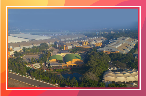 Aerial view of Bangalore International Exhibition Centre (BIEC)